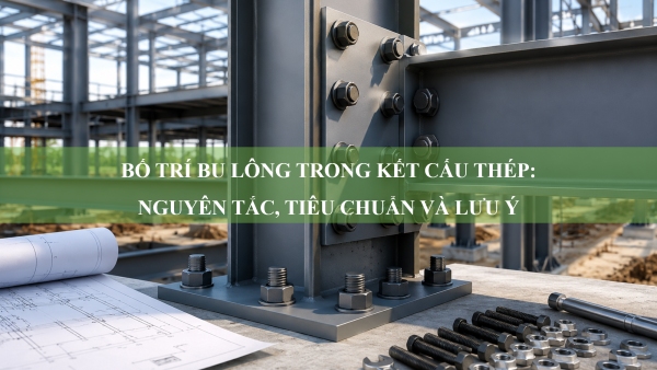Bố trí bu lông trong kết cấu thép: Nguyên tắc, tiêu chuẩn và lưu ý khi thi công
